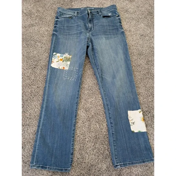 DKNY Jeans Soho Skinny Jeans Women's Personalized Patchwork Detail Denim Pants - Picture 5 of 7